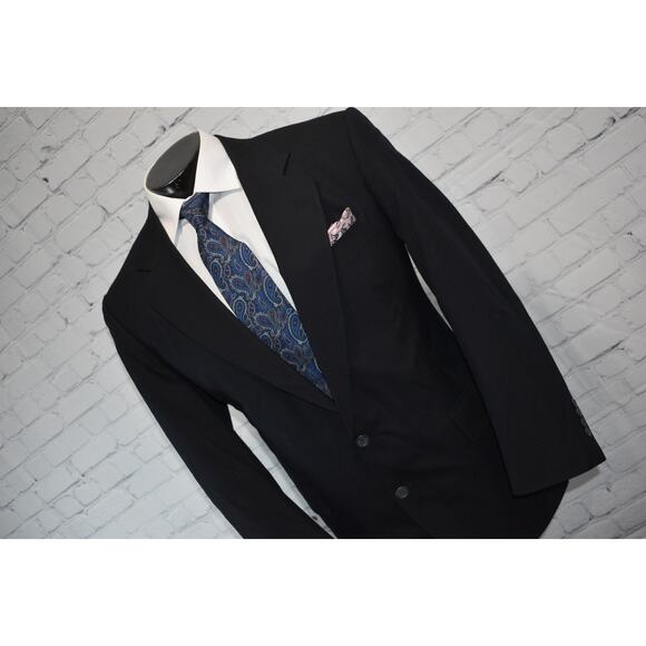 Jos A Bank Suit 2 Piece 2 Button Mens Size Jacket 41 Reg Wool Blue Pants 34 x 29 - Picture 2 of 13